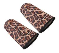 JEWEDECO 2pcs Reusable Leopard Print Coffee Cup Protector Sleeves Made of Cloth with Handle, Insulated Hot Drink Cup Sleeves for Birthdays and Festival
