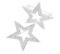 JEWEDECO 2pcs Rhinestone Star Brooch for Men Suit and Women Dress Shiny Five Pointed Crystal Lapel Pins for Wedding Ceremony Versatile Zinc Alloy Brooches for Shawls and Bags Silver