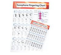 JEWEDECO 2pcs Saxophone Chord Diagrams Practice Charts Quick Reference Paper for Beginner and Experienced Saxophone Players