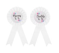 JEWEDECO 2pcs Shower Lapel Pins for Mommy and Daddy, Comfortable Wear Plastic and Polyester Material, Party Favors with Celebratory Design for Family Celebration and Party