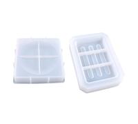 JEWEDECO 2pcs Silicone Mold for DIY Soap Storage Box, Reusable and Simple to Use, White Crystal Resin Casting Mold Suitable for Handmade Crafts and Creating Beautiful Adornments