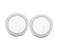 JEWEDECO 2pcs Speaker Grill Cover Durable Iron Mesh Protector for Car Audio Systems Dirt Impact Shielding Easy Installation Modern Silver Design