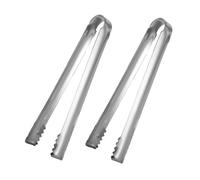 JEWEDECO 2pcs Stainless Steel BBQ Grill Tongs Anti-scalding Serving Food Tongs for Cooking Barbecue Outdoor Sausages Bread Salad Clips