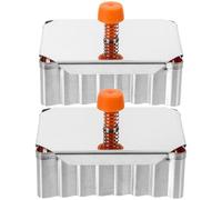 JEWEDECO 2pcs Stainless Steel Cake Moulds with Push Type Making Method, Square Cookie Molds for Baking Desserts and Bread, Sturdy Homemade Bakeware Suitable for Bakery and Cake Shop Random