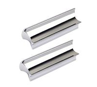 JEWEDECO 2pcs Stainless Steel Guitar Slide Set for Professional Guitarists, Hard-chrome Plated Finger Slides with Efficient Sustain and Neutral Tone, for Lap and Electric Guitar Playing
