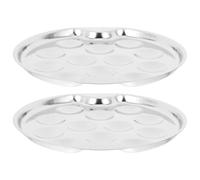 JEWEDECO 2pcs Stainless Steel Snail Dish Set with 12 Holes for Safe Cooking, Multi Functional Use, and Mushroom Shape Plates for Outdoor Barbecues and Family Gatherings