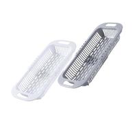 JEWEDECO 2pcs Tableware Basket Retractable Drain Basket Adjustable Pp with Hanging Hole for Fruits Vegetables Storing Tableware Kitchen Sink