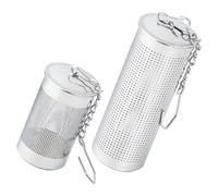 JEWEDECO 2pcs Tea Infuser Tea Strainer Chain Design Hook Stainless Steel Rust-Proof Multipurpose Silver Filters and Office