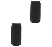 JEWEDECO 2pcs Ten-hole Harmonica Storage Box Leather Case Blues Harmonica Holder for Beginner Concise Design