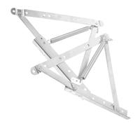 JEWEDECO 2pcs Triangular Metal Spring Hinges Sofa Bed Lifting Mechanism Hot Rolled Steel Silver Sturdy Prevents Deformation Home Storage Support