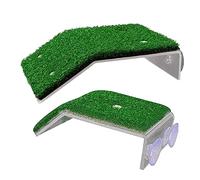 JEWEDECO 2Pcs Turtle Basking Platform with Aquarium Simulation Lawn PP Plastic Reptile Climbing Ramp and Resting Dock for Aquatic Turtles Multi for Fish Tank Habitat