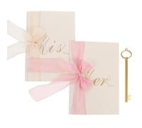 JEWEDECO 2pcs Wedding Vow Speech Cards in Pink Paper with Good Texture and Lines, Delicate and Romantic Atmosphere for Wedding Or Party Speeches Color