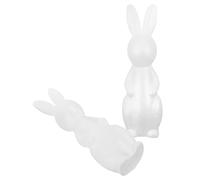 JEWEDECO 2pcs White Foam Rabbit Model DIY Craft Foam Ornament Unfinished Polystyrene Bunny for Painting Graffiti and Adults Home Decoration