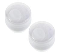 JEWEDECO 2pcs White Powder Puff with Container for Loose Powder and Body Plastic Material with Lint Puff for Diaper Bag and On-the-go Use Gentle Application for Skin Care