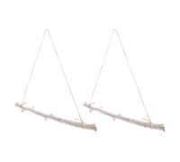 JEWEDECO 2pcs Wooden Log Wall Hanging Decor with Artistic Detailing, Rustic Farmhouse Style, Easy Installation, Natural Wood Material, for Kitchen and Entryway Wall Hanging Decor