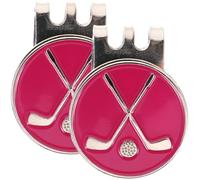 JEWEDECO 2Pcs Zinc Alloy and Iron Golf Ball Markers Golf Hat Clips Portable Detachable Accessory for Outdoor Golfing