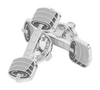 JEWEDECO 2pcs Zinc Alloy Cartoon Dumbbell Pin Trendy Unique Enamel Design Silver Color Resistance to Wear and Tear Backpack Decoration Pins for Backpacks Funny Students Brooch