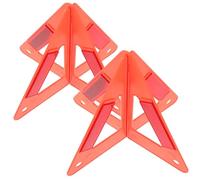 JEWEDECO 2sets Plastic Triangle Reflective Road Safety Kit Portable Car Warning Signs for Maintenance and Road Construction Lightweight Safety Triangles for Emergency Use