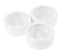 JEWEDECO 3 Pcs Reptile Feeding Basin Anti-escape Feeding Bowl Thicken Ceramics round Flat Base Easy to Clean for Small Reptile Animals and Lizards Pets