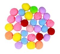 JEWEDECO 30 Pcs Colorful Elastic Plush Cat Balls Chew Kitten Pom Poms Indoor Interactive Play Balls for Cats