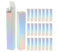 JEWEDECO 30pcs Lipstick Box Lip Gloss Packaging Boxes Aluminium-foil Paper Silver Elegant Charming Design Lightweight Easy to Carry Protect Lip Balm for Beauty Salon