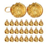 JEWEDECO 30pcs Retro Alloy Mini Jingle Bells for Crafts DIY Jewelry Making Necklace Bracelet Dog Collar Pendants Gold Vintage Style Handcrafted Accessories