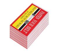 JEWEDECO 30pcs Sticker Labels Fasten Your Caution Sticker Label Safety Reminder Easy to Read Red Copper for Passengers in Taxis on The Road 4.99x2.48x0.00in