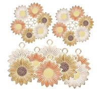JEWEDECO 30pcs Sunflower Flower Charms for DIY Jewelry Making Earring Pendants Keychain Accessories Colorful Decorative Pendants for Crafting and Personalization