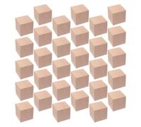 JEWEDECO 30pcs Unfinished Wooden Cube Blocks in Khaki for Craft Projects and Puzzle Making, Natural Wood Material, Unique Design to Develop Fine Motor Skills and Hand-Eye Coordination