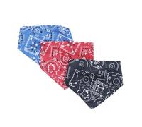 JEWEDECO 3pcs Adjustable Size Dog Collar Bibs in Blue Polyester, Triangle Pet Scarfs for Puppy Dress, for Birthday Or Party Accessories Random Color