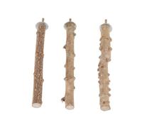 JEWEDECO 3pcs Bird Perch Stand for Cockatiel and Lovebird Natural Pepper Wood Bite Resistant Claw Grinding Sticks Portable Parrot Play Stand Accessories