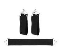 JEWEDECO 3pcs Black Heavy-duty Lounge Chair Replacement Straps Elastic Reinforcement Bands with Hooks for Patio and Balcony Folding Chairs Repair