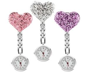 JEWEDECO 3pcs Caring Nurse Hanging List in This Nurse Watch is for Nursing Scenarios Nursing Pocket Watch Fob for Students and Professionals Random Color