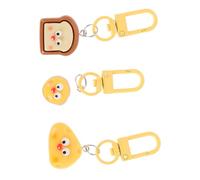 JEWEDECO 3pcs Creative Snack-Themed Keychain Fun Imitation Food Pendants for Bags and Backpacks Lightweight and Portable Keychain Collection and Cheese Design