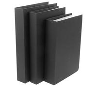 JEWEDECO 3pcs Decorative Faux Books for Home Decor and Hotel Interiors, Black and White Grey Paper Board Display Books with Realistic Model and Versatile Use, for Living Room Shelf Or