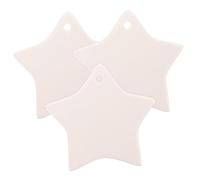 JEWEDECO 3pcs DIY Ceramic Pendants for Kids, Multi-functional White Hanging Ornaments That Can Be Painted and Drawn, for Arts and Crafts, Ornaments and Reminders