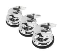 JEWEDECO 3pcs Drum Leg for Drum Percussion Leg Bracket Mount Base Plate Chrome Holder for Snare Tom Bass