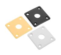 JEWEDECO 3pcs Guitar Jack Plate Square Base Protective Cover for Electric Guitar Jack Assembly White Black Yellow