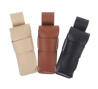 JEWEDECO 3pcs Leather Harmonica Cases Soft Smooth Portable Harmonicas Storage Bags for Travel Outdoor Performance and Practice Brown Black