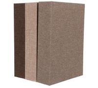 JEWEDECO 3pcs Linen Faux Book Storage Boxes Decorative Book Shaped Containers Rustic Simulated for Home Office Desktop Display and Chic in Khaki Dark Coffee Light Coffee