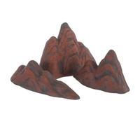 JEWEDECO 3pcs Mini Ceramic Rockery Model Realistic Mountain Landscape Decor with Low-maintenance Durability and Versatile Green Plant Support for Desktop, Bonsai, and Aquarium Zen Garden