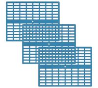 JEWEDECO 3pcs Plastic Rabbit Cage Mats for Rabbits and Cats, Sturdy Bunny Floor Foot Cushions, Blue Non-slip Heat Mats Suitable for Kitchen Floor and Living Room Use