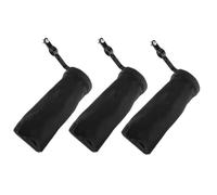 JEWEDECO 3pcs Portable Drumstick Holder Bag in Black Oxford Cloth, Cylindrical Drum Stick Case with Hanging Design, Protects Drum Sticks from Scratch for Drummers the Road in Studio
