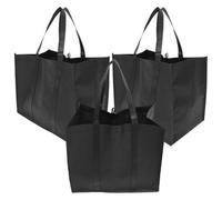 JEWEDECO 3pcs Reusable Shopping Bag Oxford Cloth Handbag Non-woven Fabric Foldable Lightweight Unique Surface Design Portable Tote Bags for Daily Use and Car Storage 16.11x12.97x10.22in