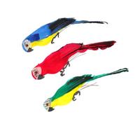 JEWEDECO 3pcs Simulated Parrot Garden Statues Artificial Foam Feathered Parrot Models for Outdoor Tree Decoration Vivid Green Blue Red Ornaments for Patio Lawn Home