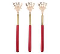 JEWEDECO 3pcs Telescoping Back Scraper Set with Stainless Steel Construction and Portable Design, Extendable Back Scratchers for Reaching Difficult Itches and Relaxation