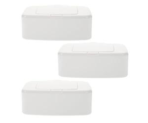 JEWEDECO 3pcs Wet Wipes Dispenser Box Wipes Storage Box Portable No Strange Smell White Pp Plastic Material Can Be Put in Diaper Bag