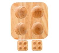 JEWEDECO 3pcs Wood Egg Platter Egg Container for Refrigerator Kitchen Countertop Double Row Tray Organizer with Space Optimization and Easy Access