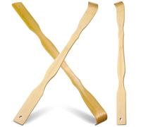 JEWEDECO 3pcs Wooden Bamboo Back Scratchers Claw Scratcher Body Relaxation Without Burrs Long Handle Massage Tool for Men Women Health Wellness