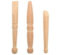 JEWEDECO 3pcs Wooden Massage Tools Foot Massage Wooden Sticks Round Edges and Pointed Side Premium Wood Material Suitable for Reflexology and Relaxation